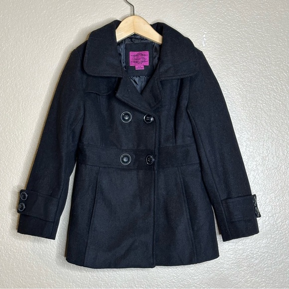 Velvet Chic Black Pea Coat Size 5 - Picture 1 of 5